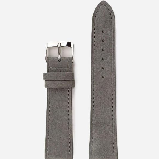 Horlogeband Nubuck stierenleder Tungsten Grey
