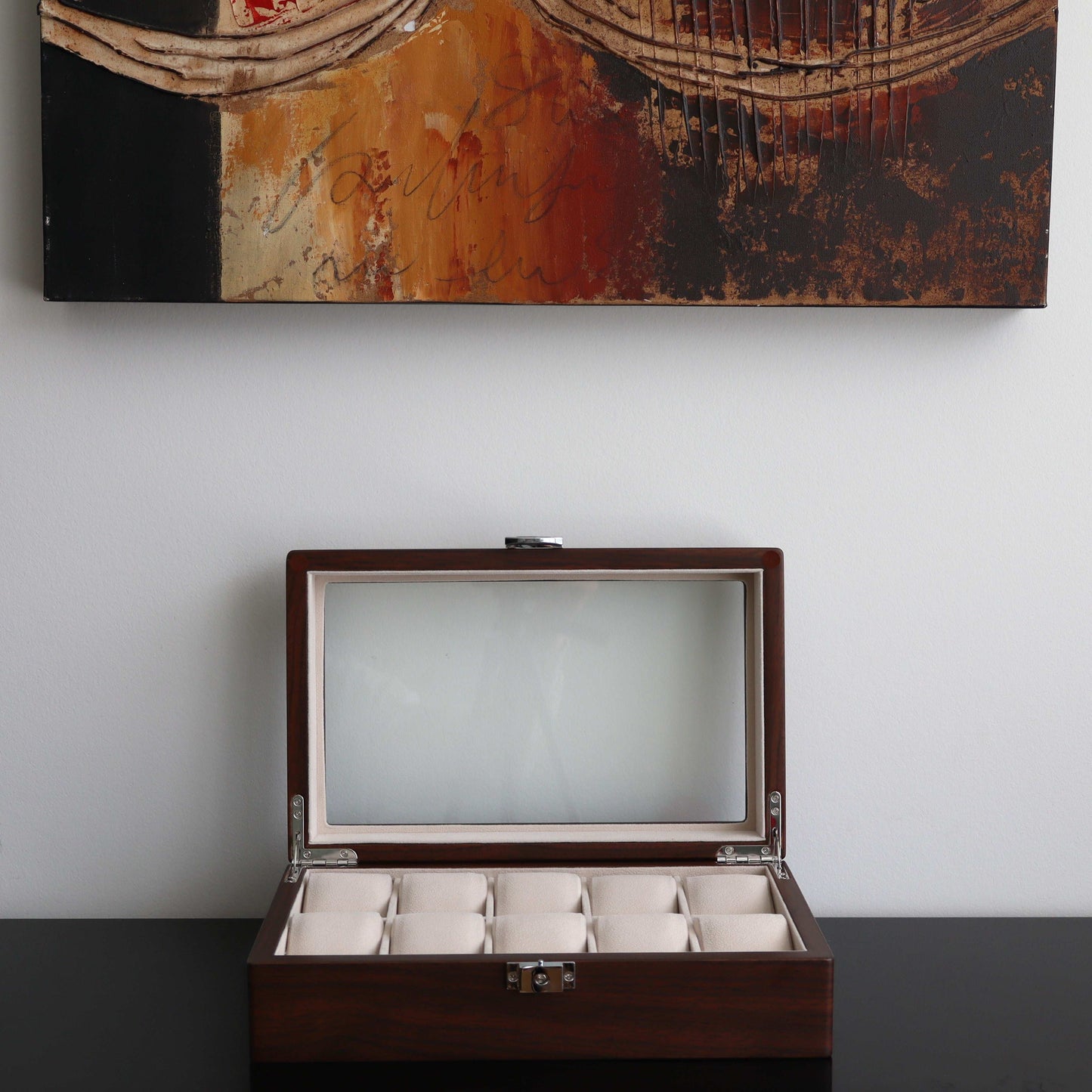 Horlogedoos Donkerbruin hout 10 Horloges