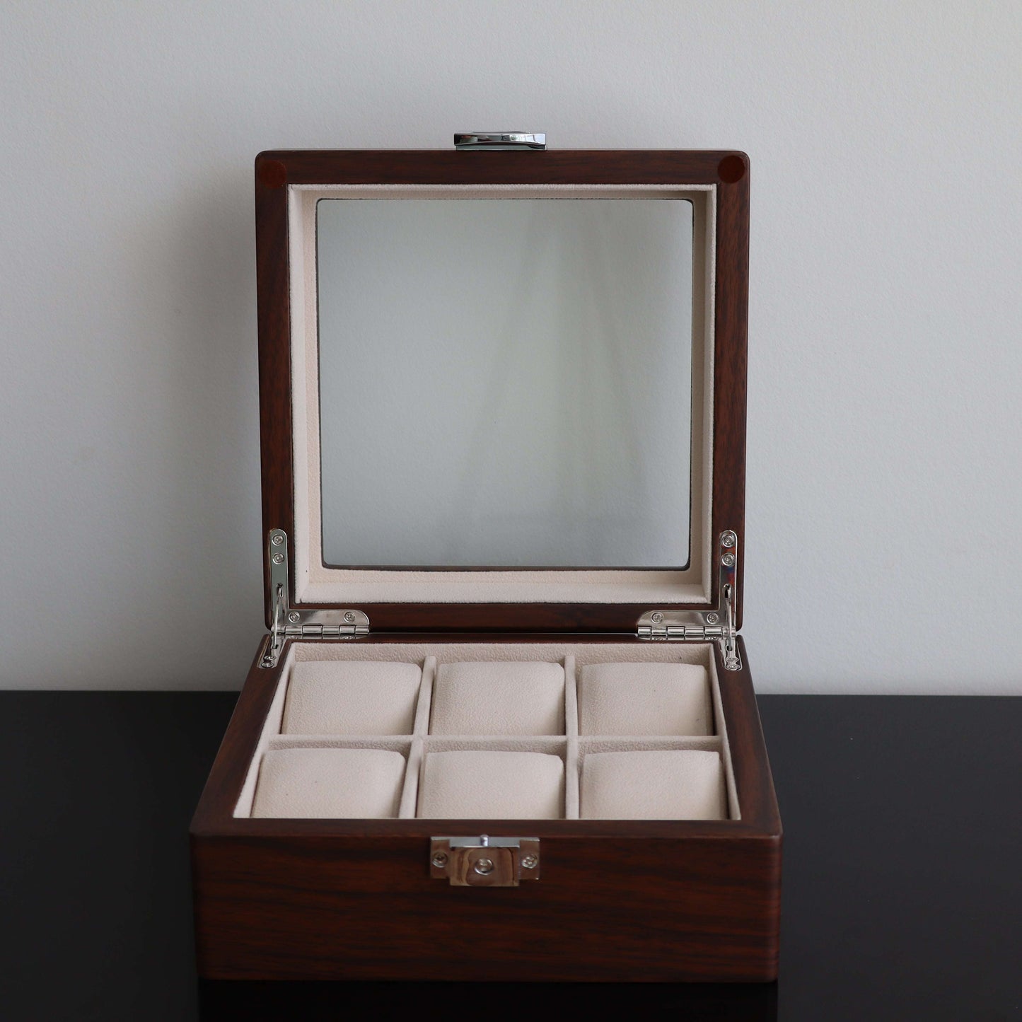Horlogedoos Donkerbruin hout 6 Horloges