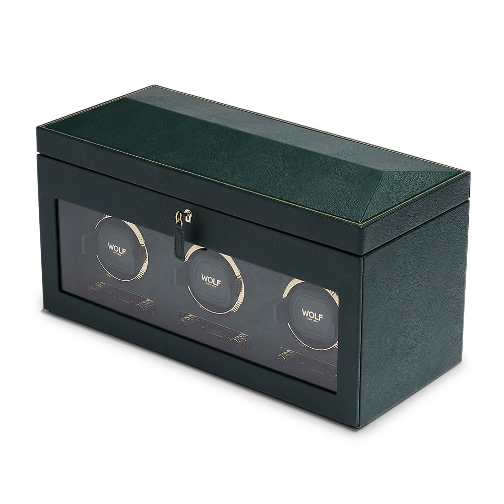 Watch winder met lade British Racing 3 horloges Wolf 1834 - Horlogerieshop.nl