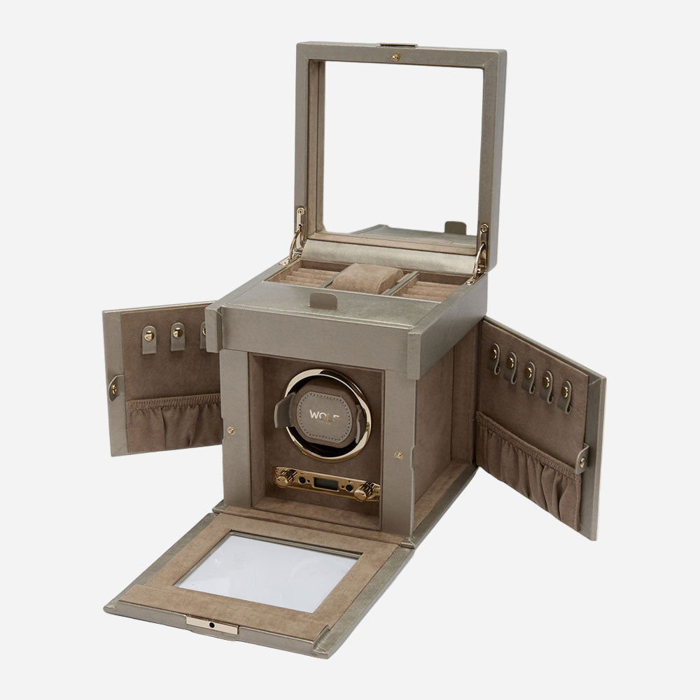 Watch winder met sierradenopslag Palermo 1 horloge Wolf 1834 - Horlogerieshop.nl