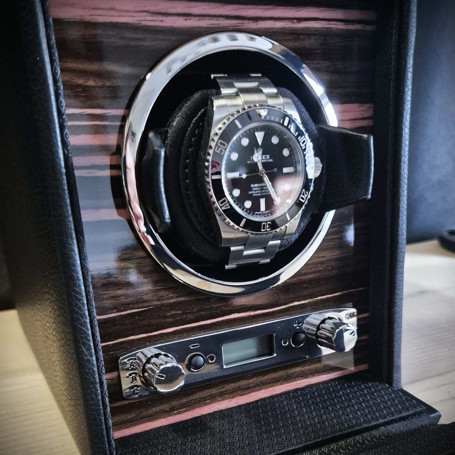 Watch winder Roadster 1 horloge Wolf 1834 - Horlogerieshop.nl