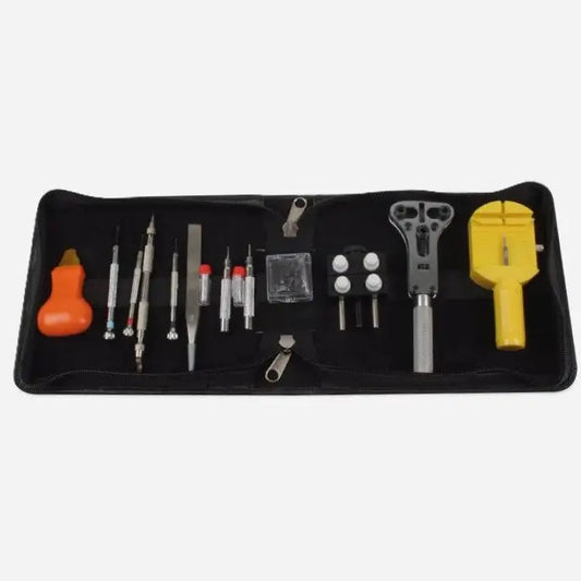 Gereedschapset 14-delig in zwarte etui - Watch Care & Tools - Horlogerieshop.nl