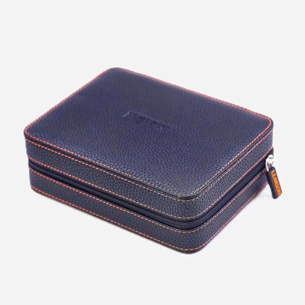 Horloge etui Zwart leder 4 Horloges Leanschi - Horlogedoos - Horlogerieshop.nl