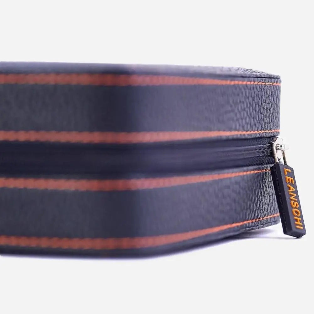 Horloge etui Zwart leder 4 Horloges Leanschi - Horlogedoos - Horlogerieshop.nl