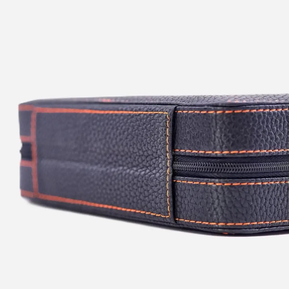 Horloge etui Zwart leder 4 Horloges Leanschi - Horlogedoos - Horlogerieshop.nl
