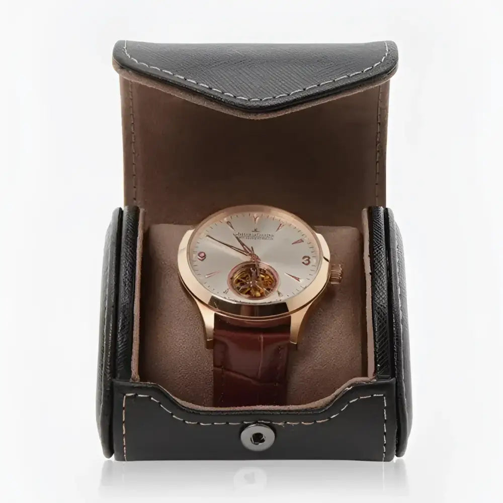Horloge pouch Zwart leder Modalo - Horlogedoos - Horlogerieshop.nl
