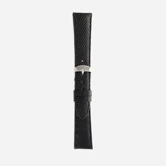 Horlogeband hagedissenleder Saphire Black - Horlogebanden - Horlogerieshop.nl