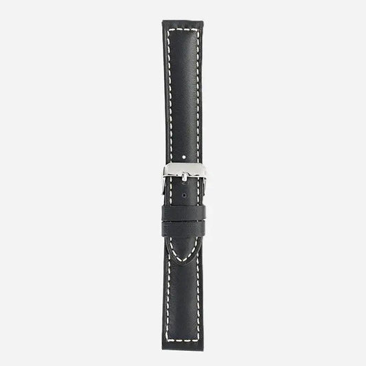 Horlogeband kalfsleder Black Onyx - Horlogebanden - Horlogerieshop.nl