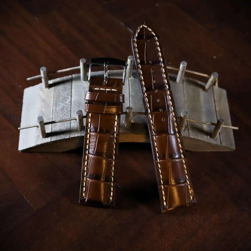 Horlogeband kalfsleder Chocolate Bronze - Horlogebanden - Horlogerieshop.nl