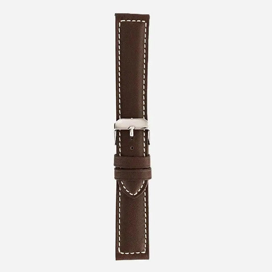 Horlogeband koeienleder Dark Pecan - Horlogebanden - Horlogerieshop.nl