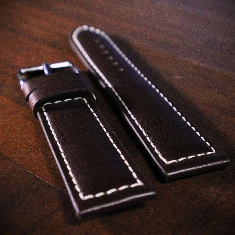 Horlogeband koeienleder Dark Pecan - Horlogebanden - Horlogerieshop.nl