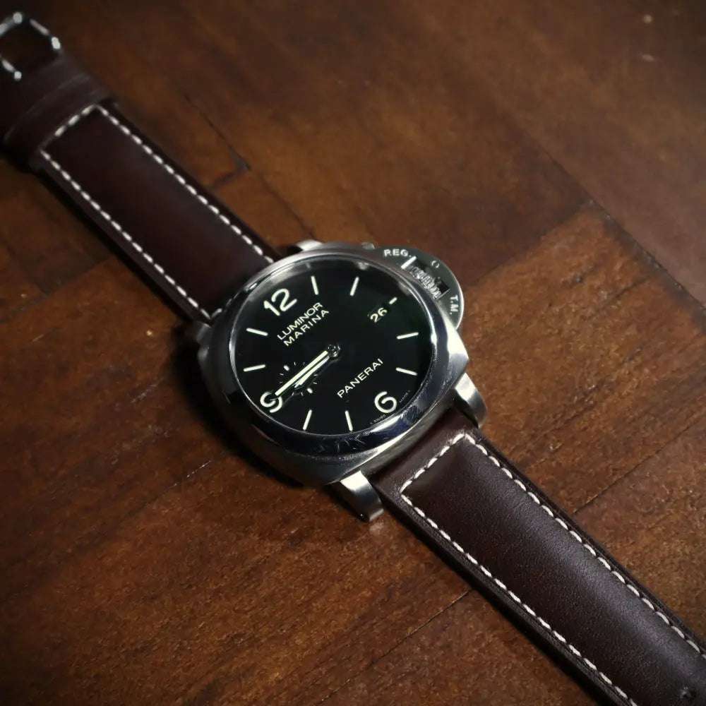 Horlogeband koeienleder Dark Pecan - Horlogebanden - Horlogerieshop.nl
