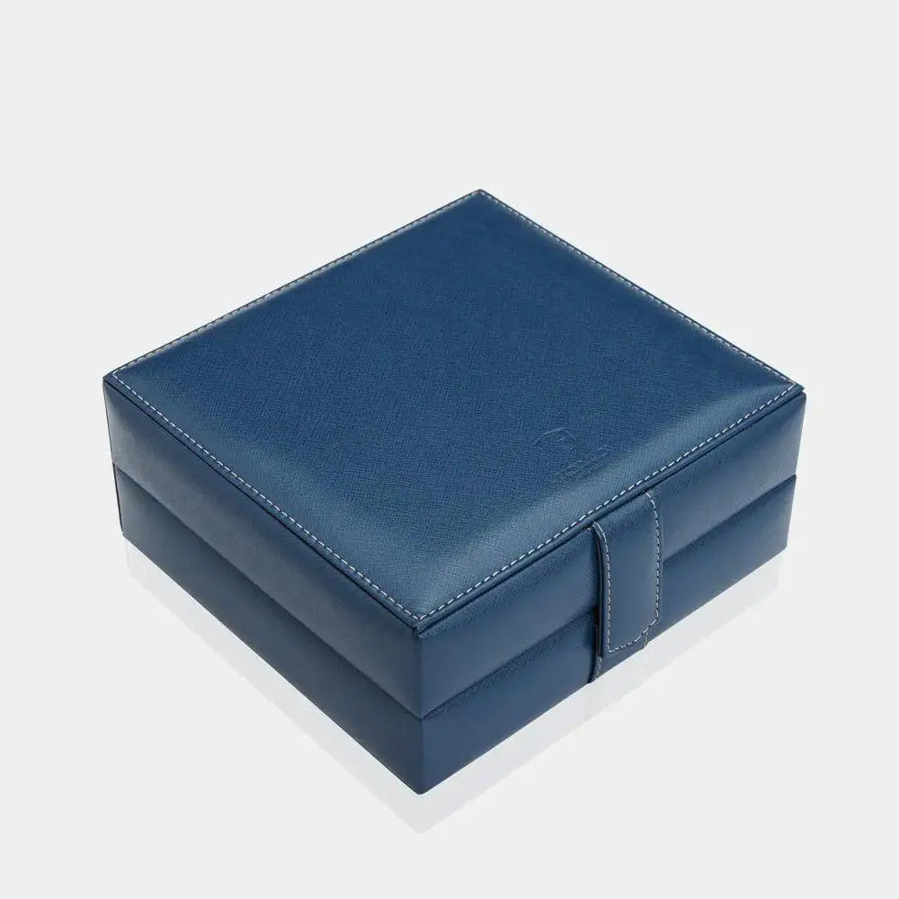 Horlogedoos Blauw leder 6 Horloges Modalo - Horlogedoos - Horlogerieshop.nl