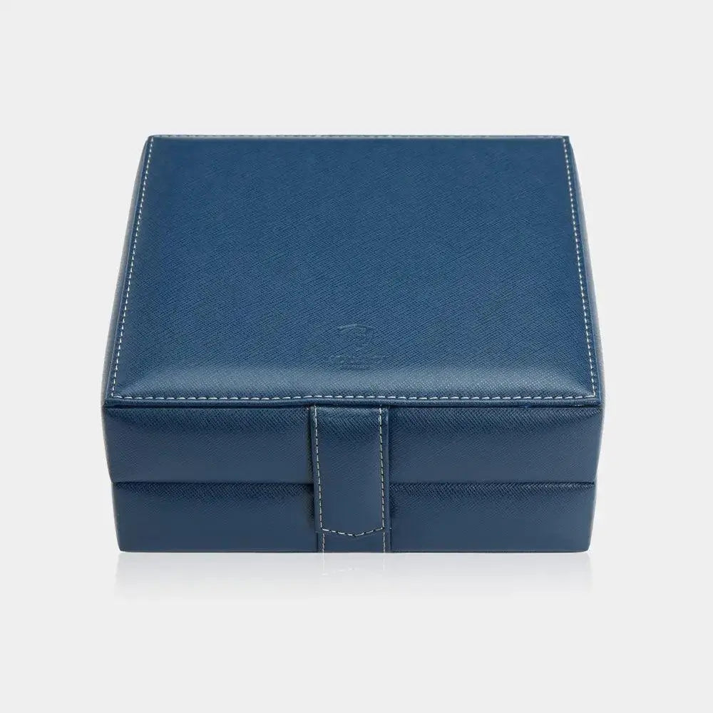 Horlogedoos Blauw leder 6 Horloges Modalo - Horlogedoos - Horlogerieshop.nl