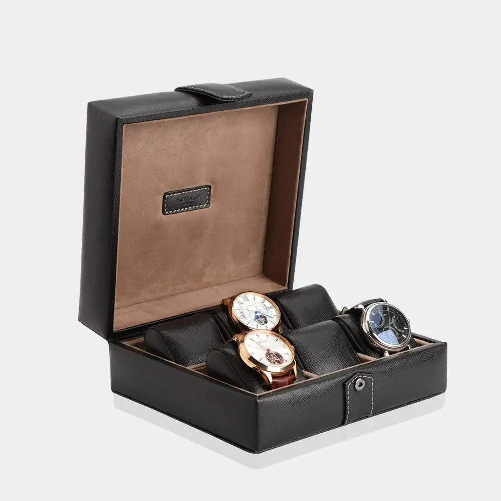 Horlogedoos Zwart leder 6 Horloges Modalo - Horlogedoos - Horlogerieshop.nl
