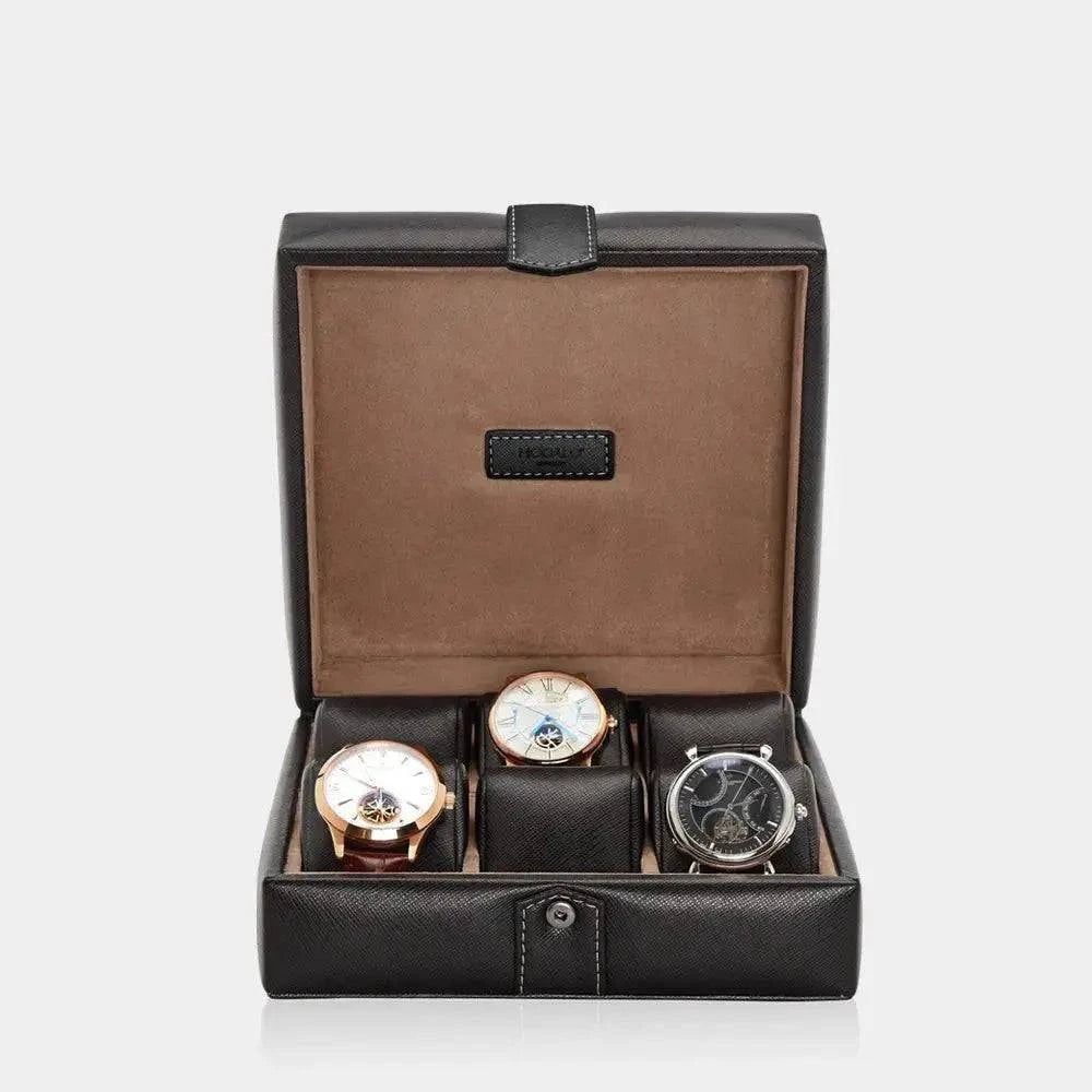 Horlogedoos Zwart leder 6 Horloges Modalo - Horlogedoos - Horlogerieshop.nl