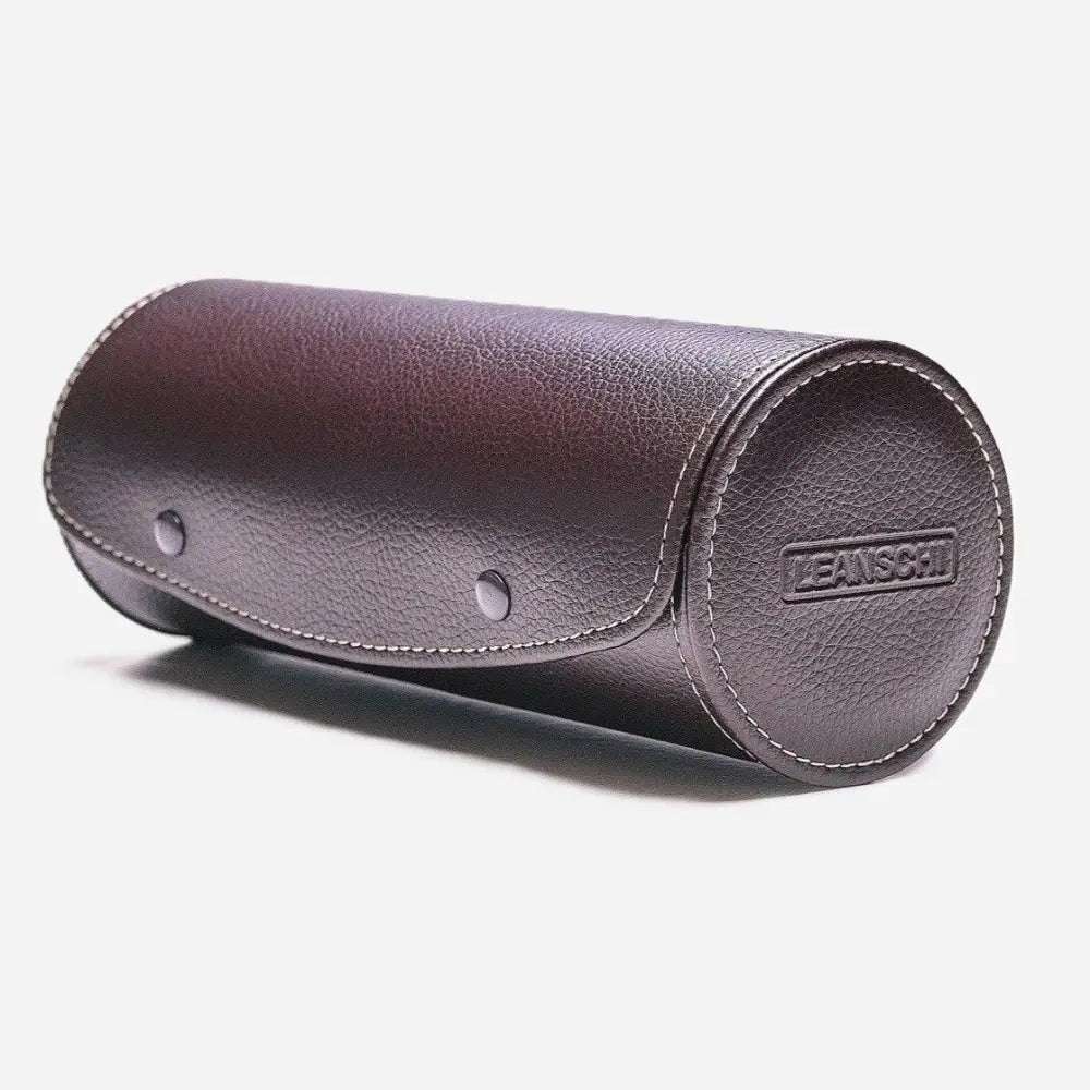 Horlogerol Donkerbruin leder 3 Horloges Leanschi - Horlogedoos - Horlogerieshop.nl