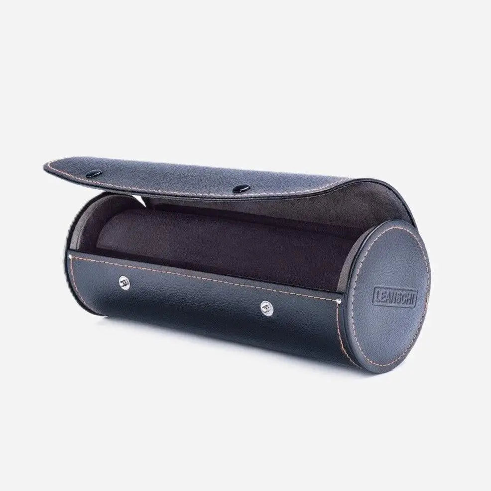 Horlogerol Zwart leder 3 Horloges Leanschi - Horlogedoos - Horlogerieshop.nl