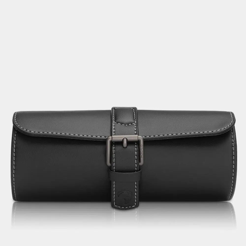 Horlogerol Zwart leder 3 Horloges Modalo - Horlogedoos - Horlogerieshop.nl