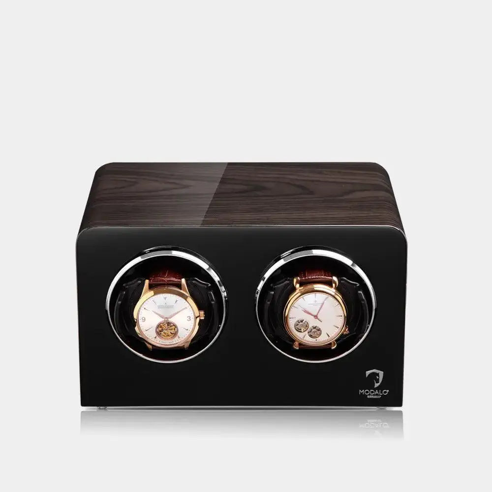 Watch winder premium Makassar hout 2 Horloges Modalo - Watch Winder - Horlogerieshop.nl