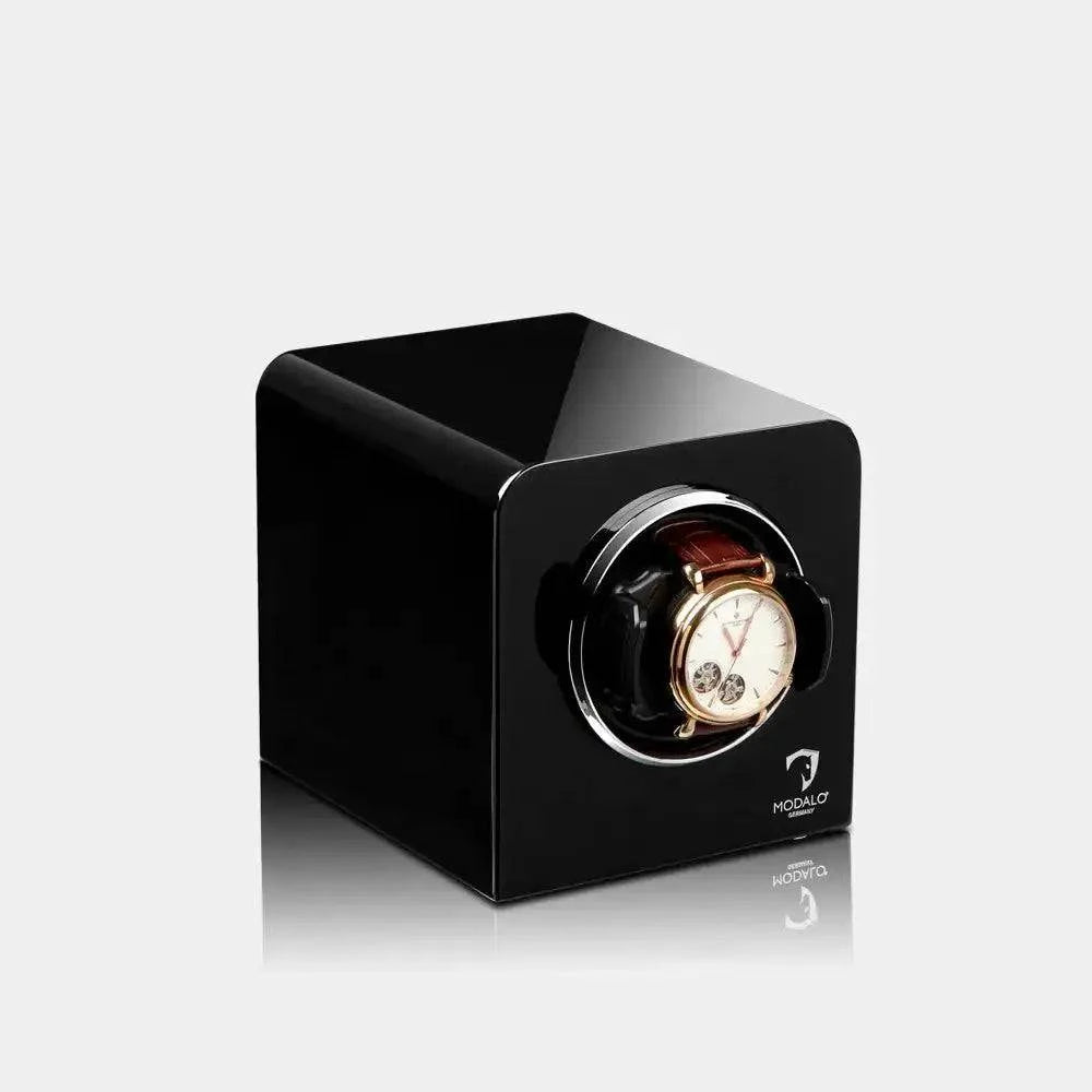 Watch winder premium Piano zwart hout 1 Horloge Modalo - Watch Winder - Horlogerieshop.nl