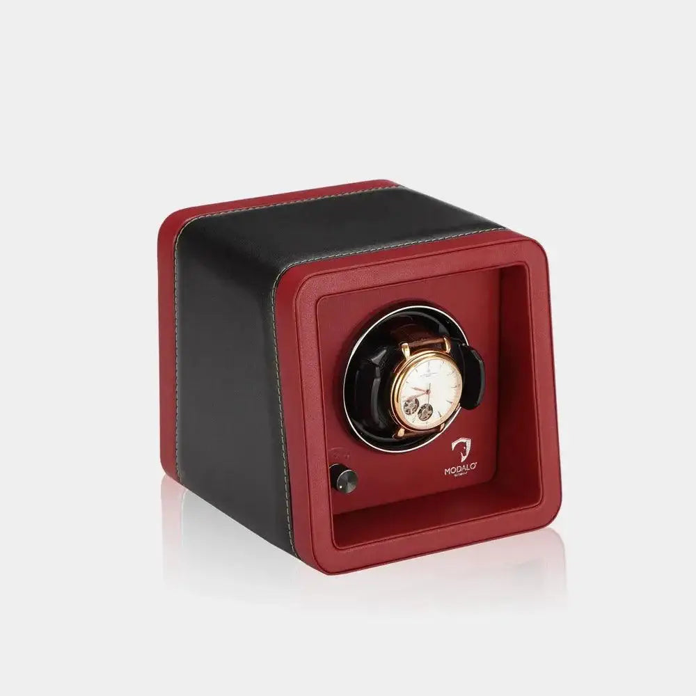 Watch winder Rood/Zwart 1 Horloge Modalo - Watch Winder - Horlogerieshop.nl