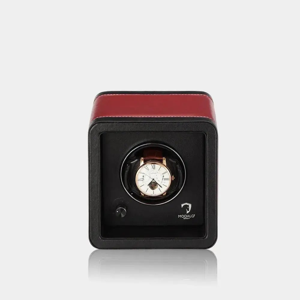 Watch winder Zwart/Rood 1 Horloge Modalo - Watch Winder - Horlogerieshop.nl