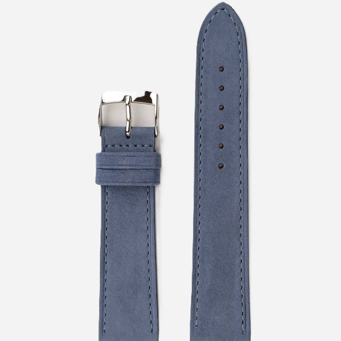 Horlogeband Nubuck stierenleder Neptune Blue