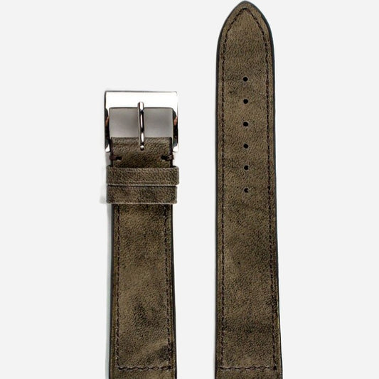 Horlogeband Patina buffelleder Arabica Brown