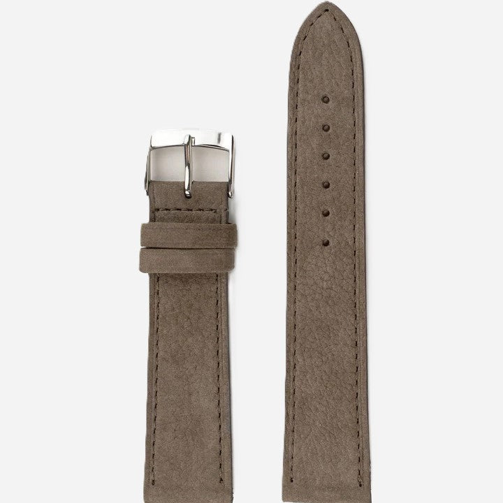 Horlogeband Nubuck stierenleder Moonstone Grey