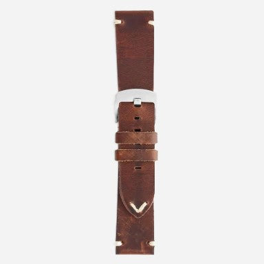 Horlogeband koeienleder Horse Saddle Brown