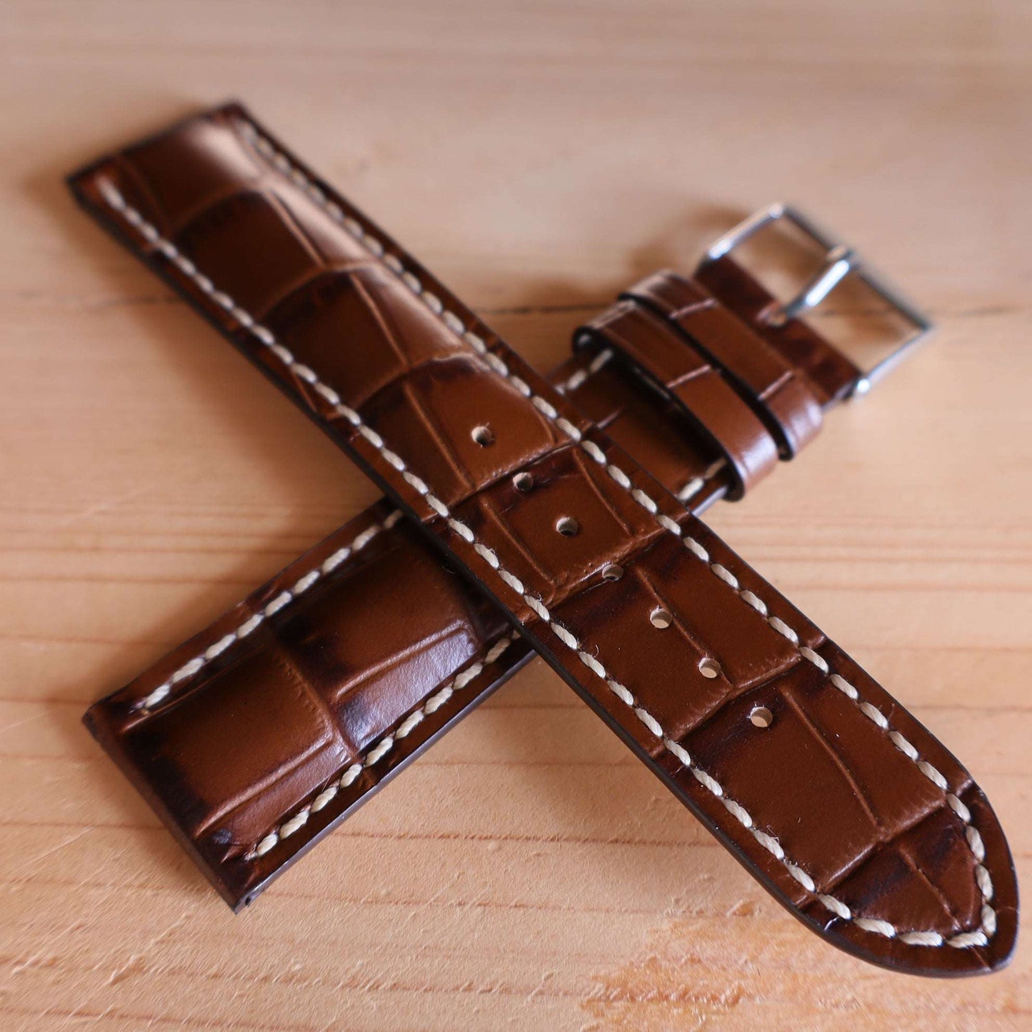 Horlogeband kalfsleder Ashford & Rye - Chocolate Bronze