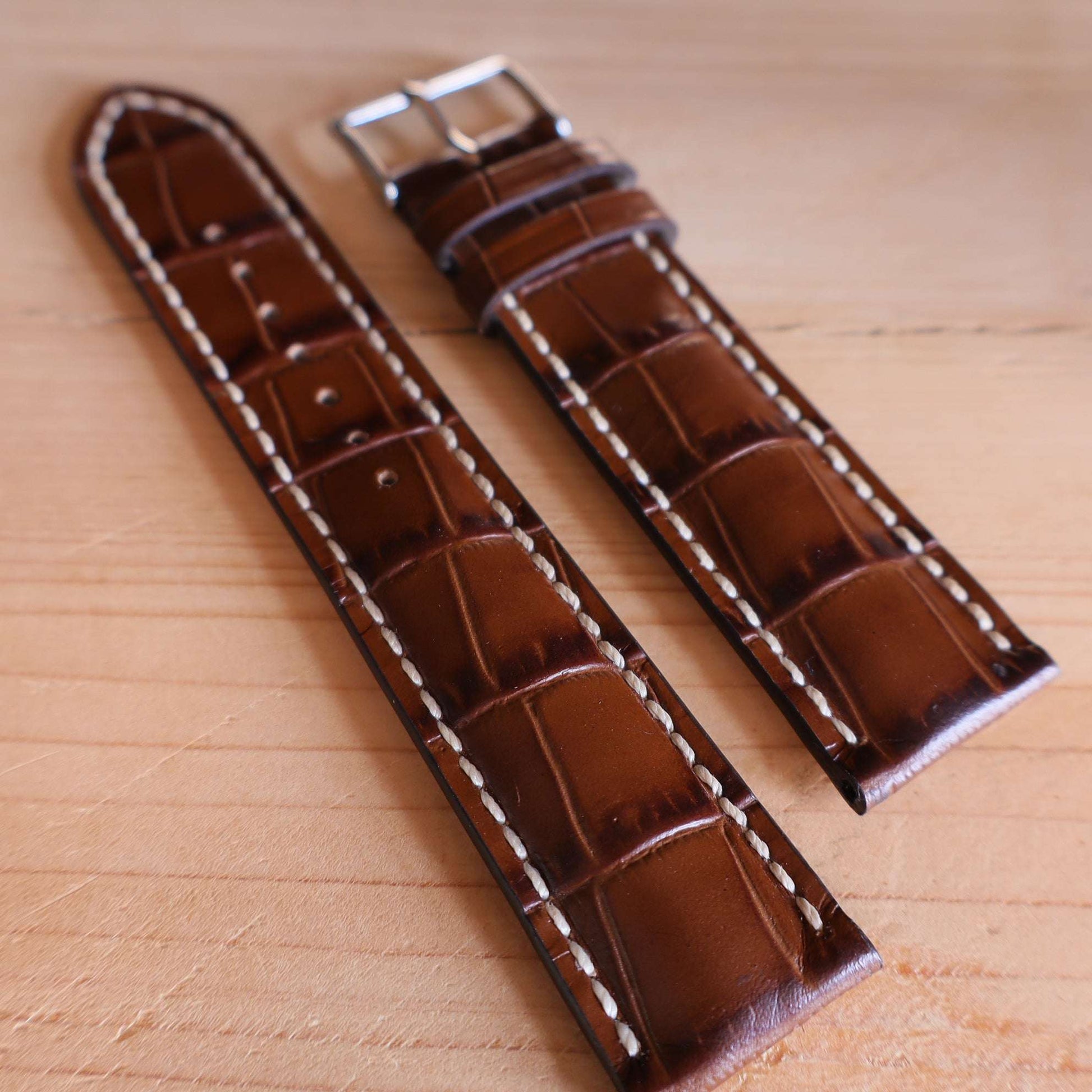 Horlogeband kalfsleder Ashford & Rye - Chocolate Bronze