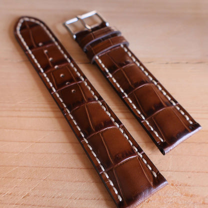 Horlogeband kalfsleder Ashford & Rye - Chocolate Bronze