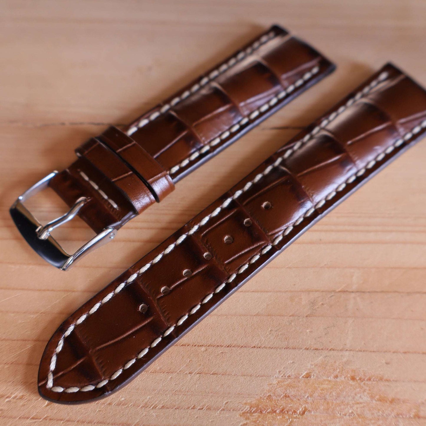 Horlogeband kalfsleder Ashford & Rye - Chocolate Bronze