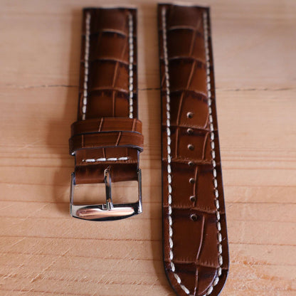 Horlogeband kalfsleder Ashford & Rye - Chocolate Bronze