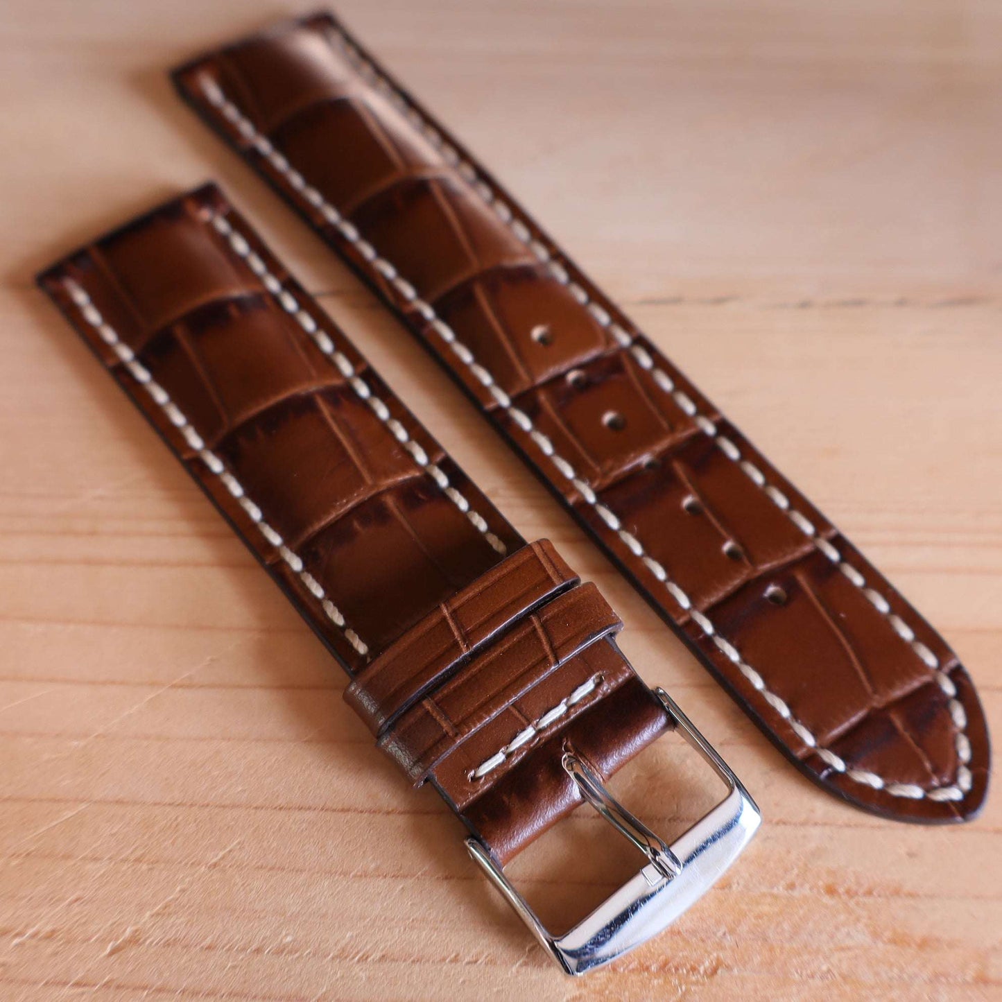 Horlogeband kalfsleder Ashford & Rye - Chocolate Bronze