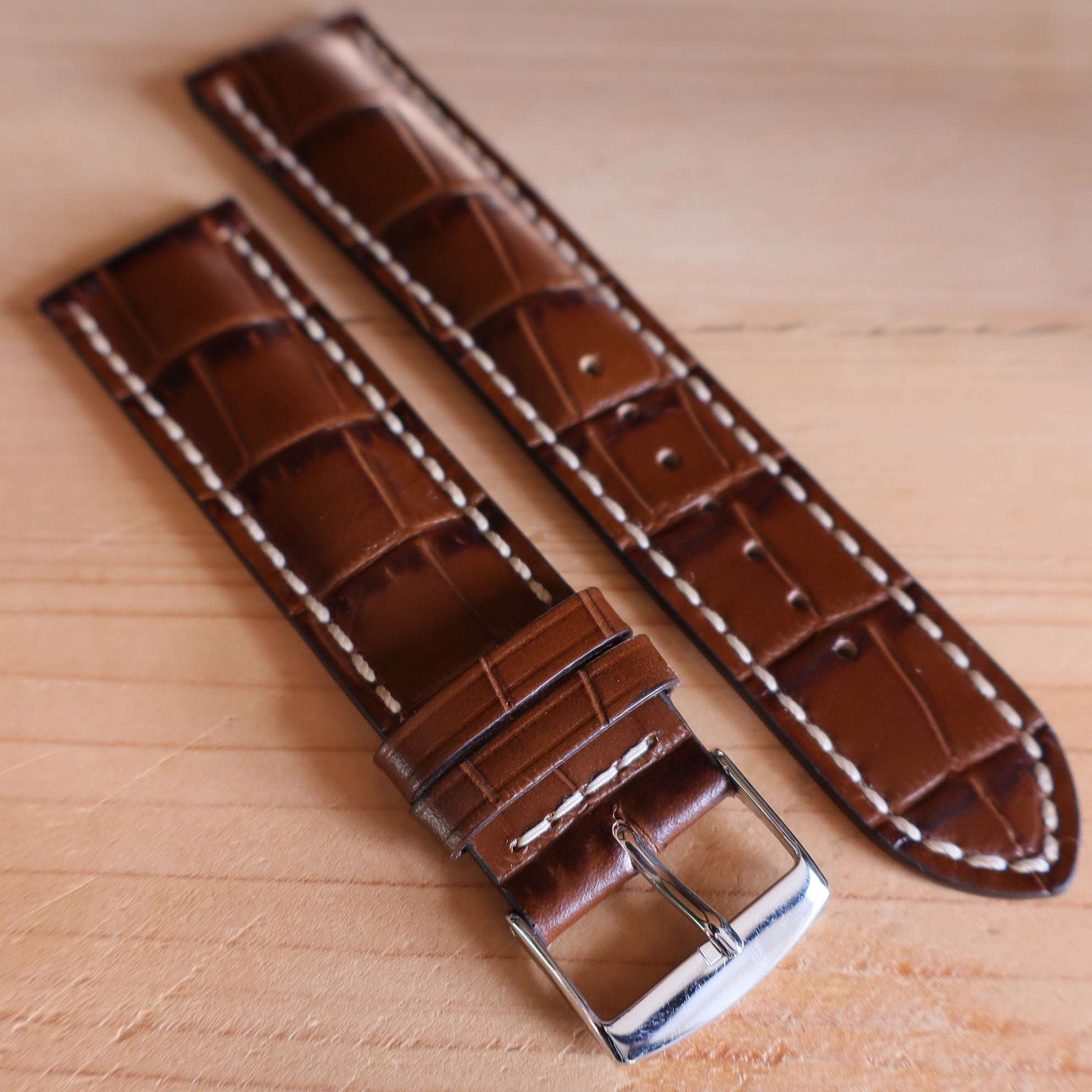 Horlogeband kalfsleder Ashford & Rye - Chocolate Bronze