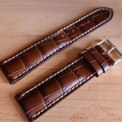 Horlogeband kalfsleder Ashford & Rye - Chocolate Bronze