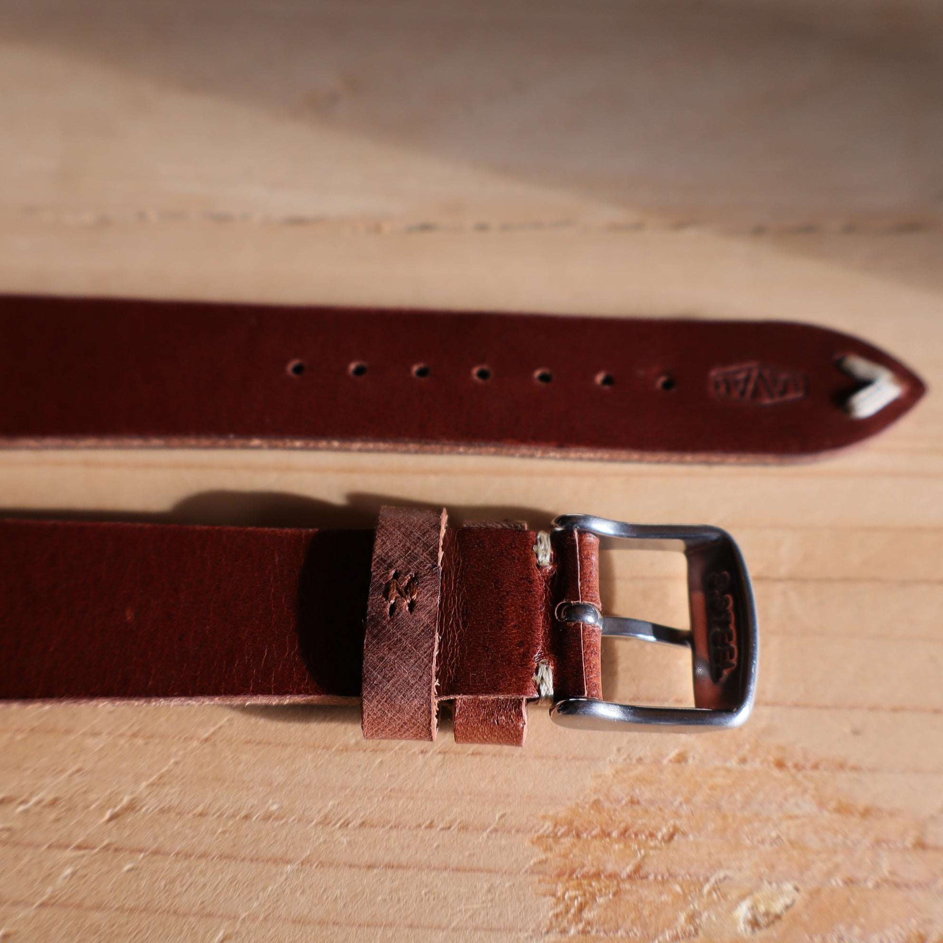 Horlogeband koeienleder Ashford & Rye - Horse Saddle Brown