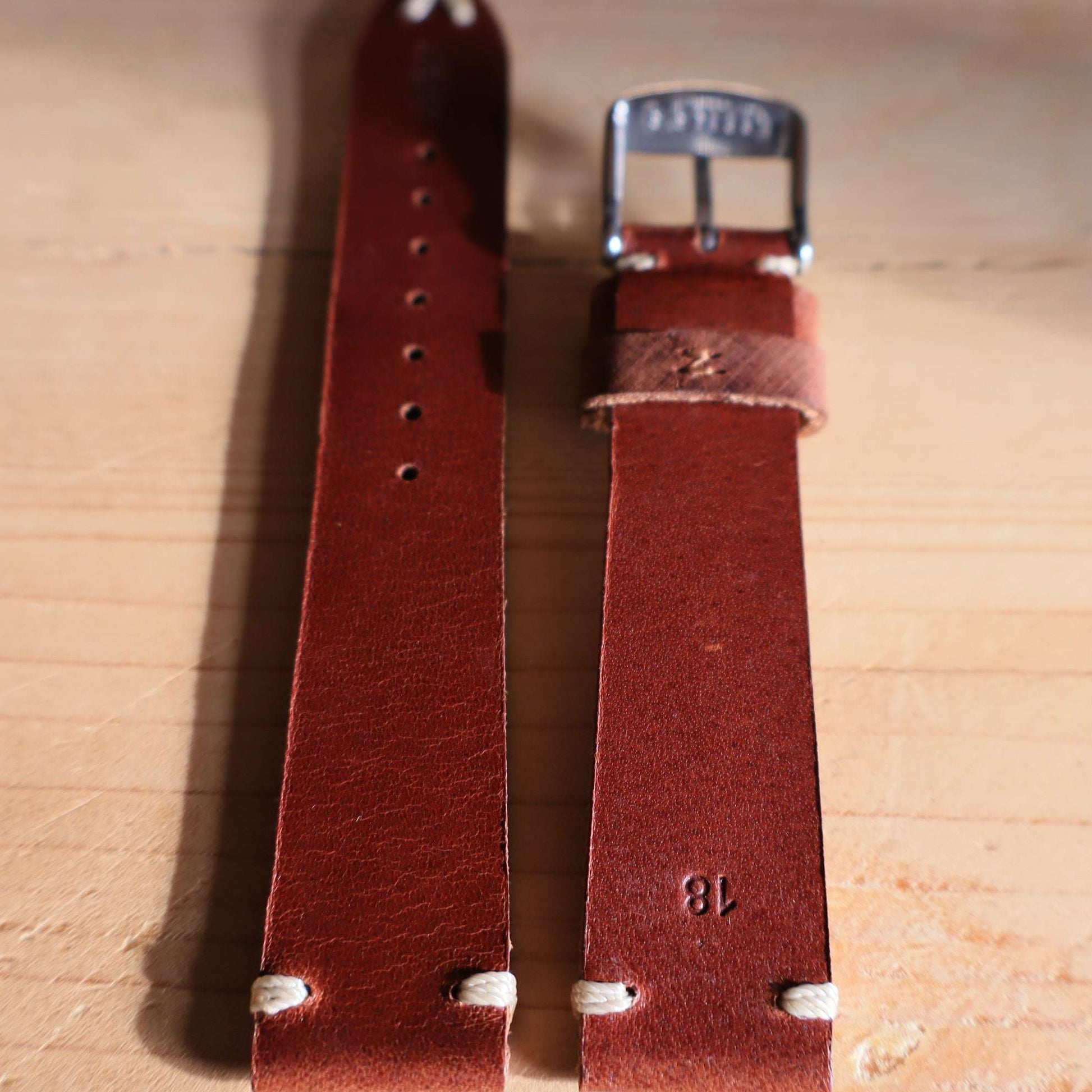 Horlogeband koeienleder Ashford & Rye - Horse Saddle Brown