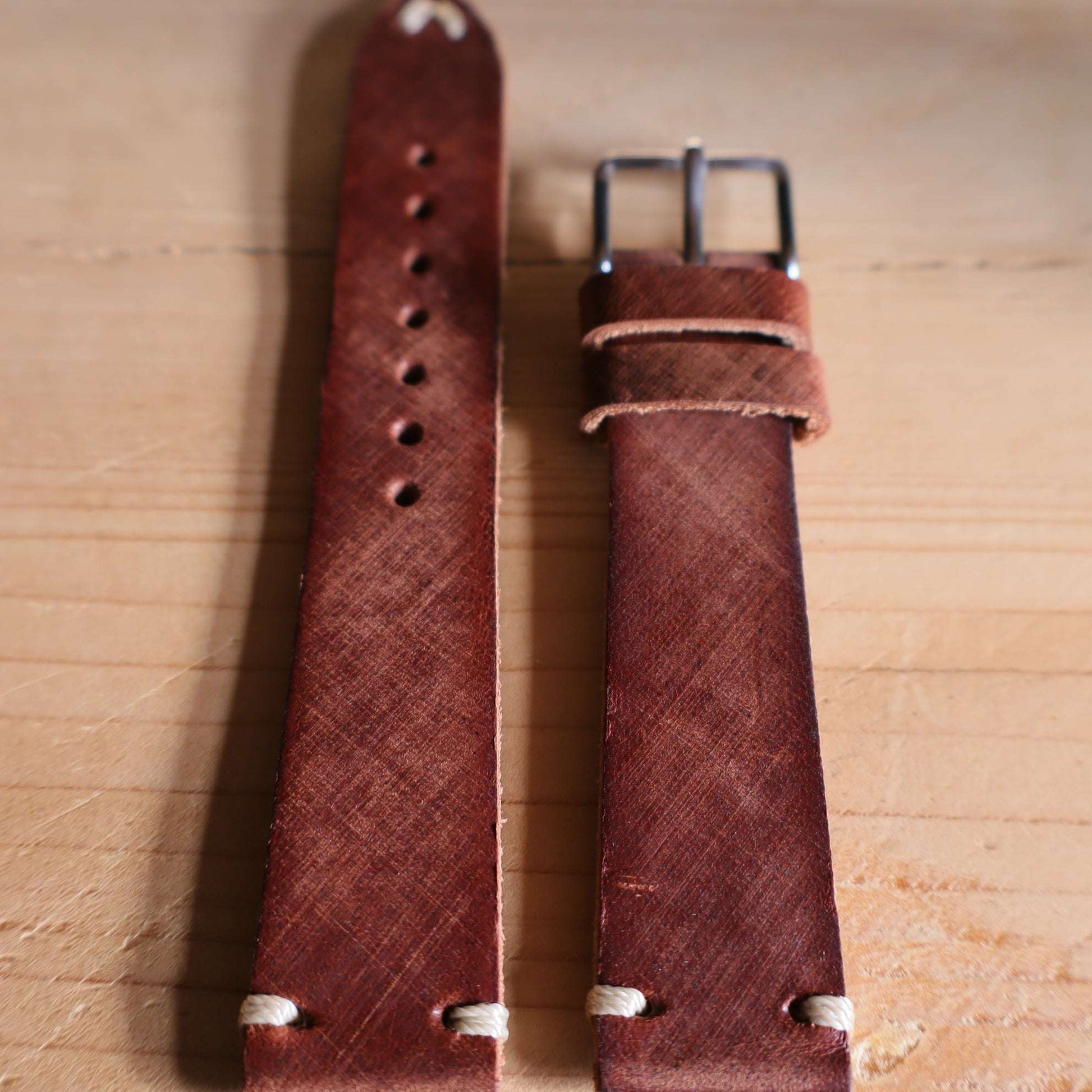 Horlogeband koeienleder Ashford & Rye - Horse Saddle Brown