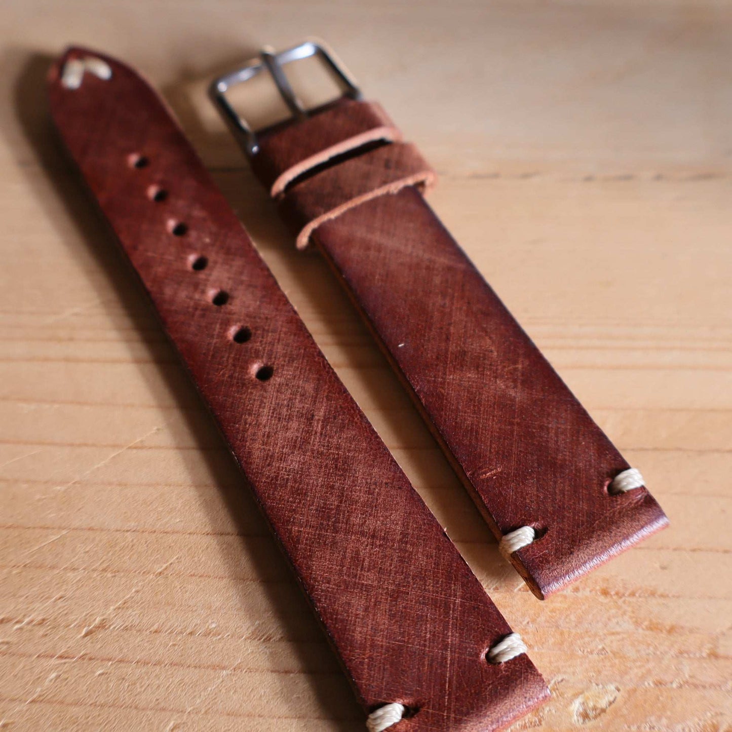 Horlogeband koeienleder Ashford & Rye - Horse Saddle Brown