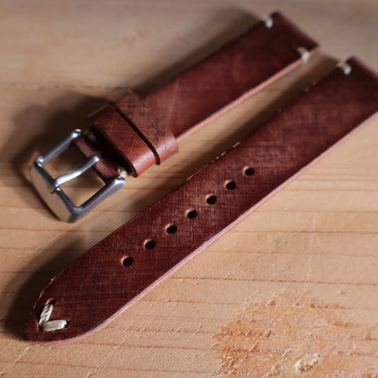 Horlogeband koeienleder Ashford & Rye - Horse Saddle Brown