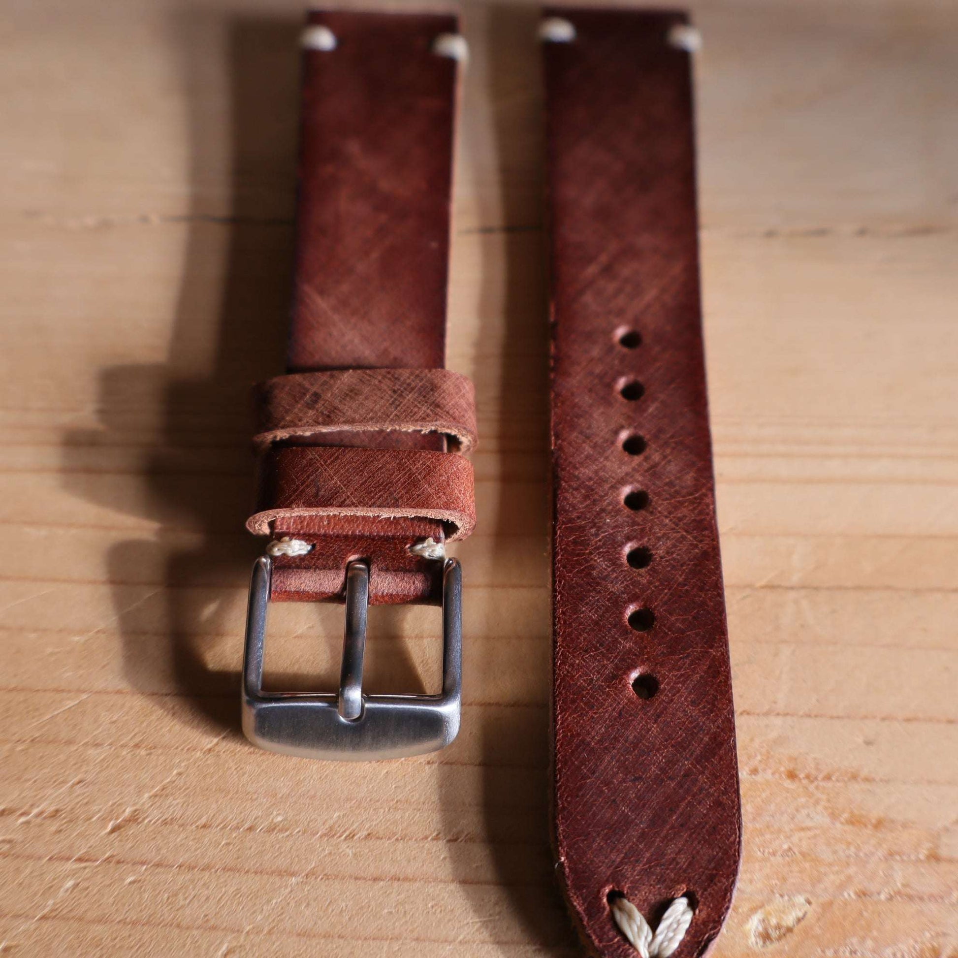 Horlogeband koeienleder Ashford & Rye - Horse Saddle Brown