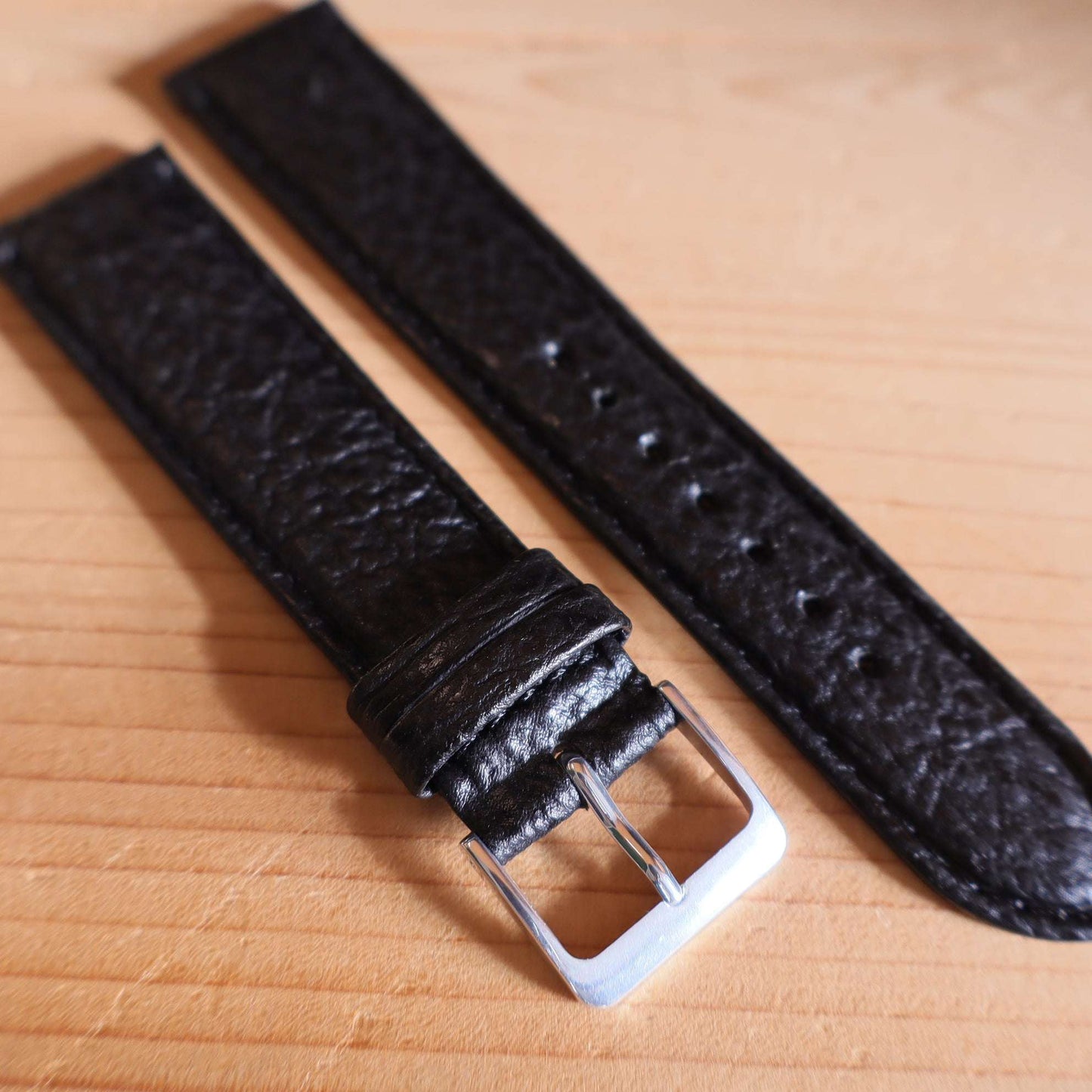 Horlogeband leder Ashford & Rye - Requin Black