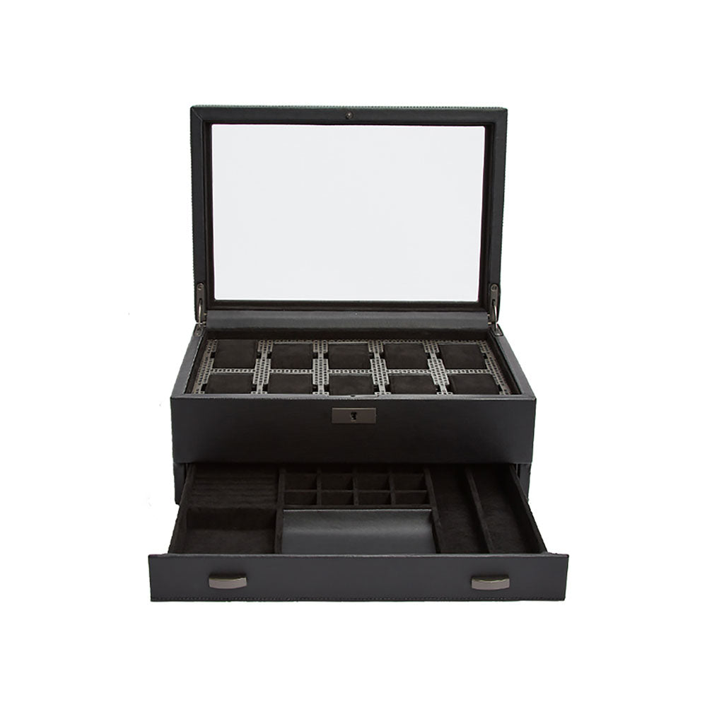 Horlogedoos met lade Axis 10 horloges Wolf 1834 - Horlogerieshop.nl