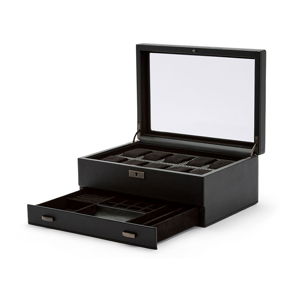 Horlogedoos met lade Axis 10 horloges Wolf 1834 - Horlogerieshop.nl