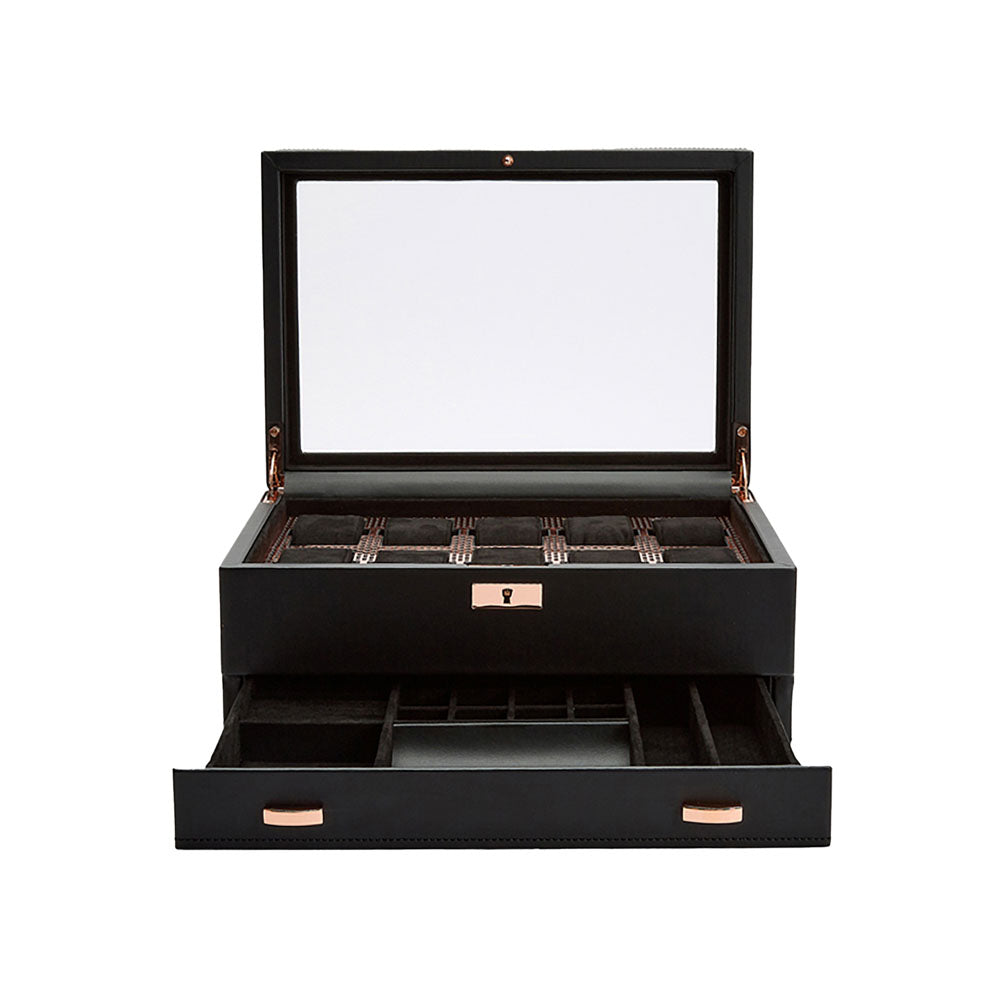 Horlogedoos met lade Axis 10 horloges Wolf 1834 - Horlogerieshop.nl